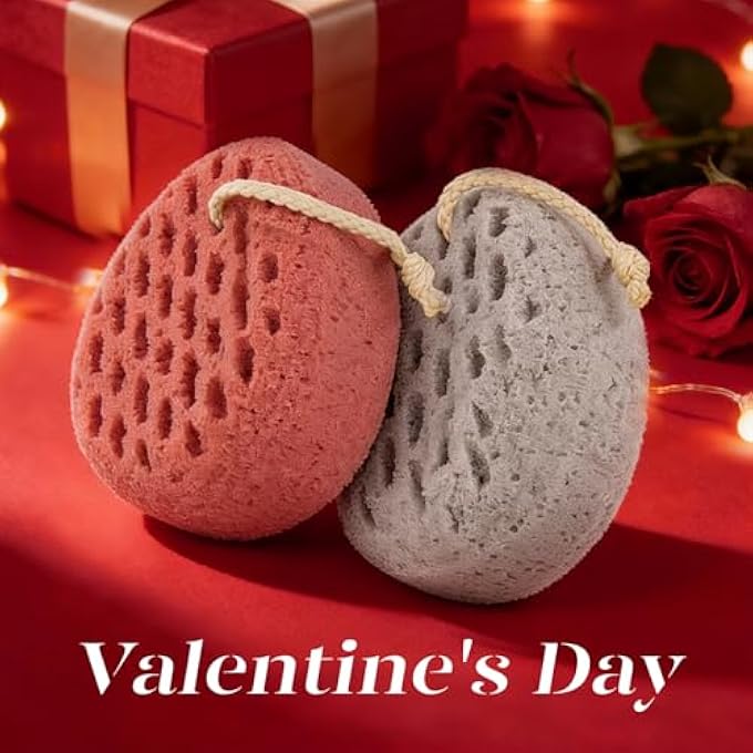 BAIMEI IcyMe Bath Sponge, Sponge Loofah Body Scrubber, Shower Pouf Cleaning Loofahs Sponge, Shower Use Sponge (Pink Grey) - Image 2